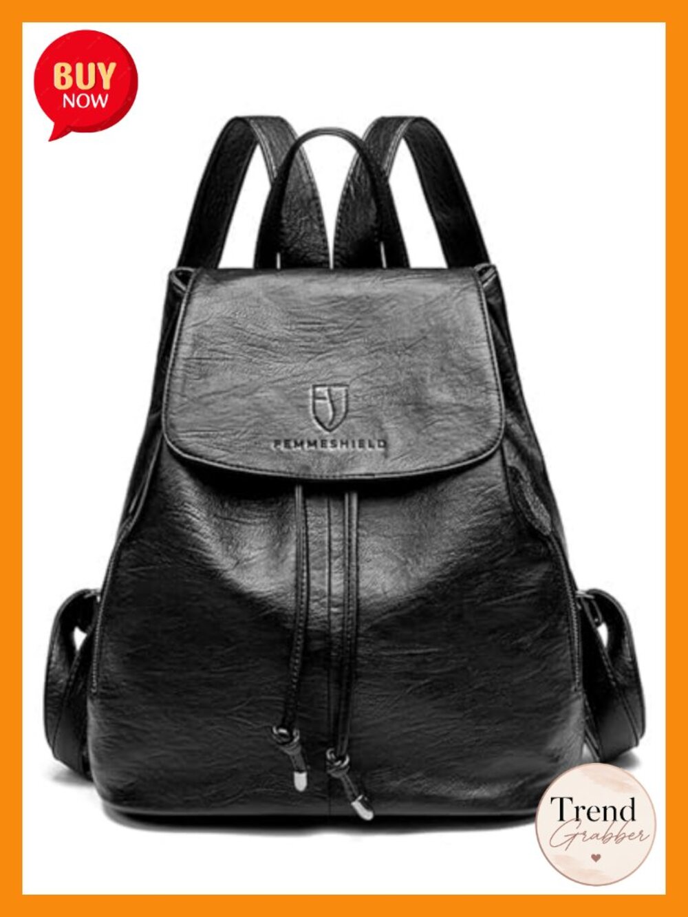 Vegan Leather Backpack Purse with RFID Blocking Security Flap Lightweight